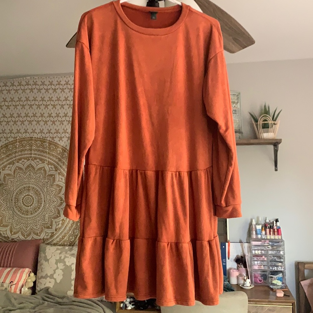 Orange long sleeve dress